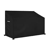 Dokon 2 Sitzer Gartenbank Abdeckung mit Belüftungsöffnungen, Wasserdicht Winddicht UV-Beständiges Schwerlast 600D Oxford Gewebe Schutzhülle für Gartenbank, Gartensofa (134x66x63/89cm) - Schwarz