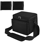 Lawnoval Tragbare DSLR-Kamera-Aufbewahrungstasche, 600D-Twill-Stoff mit Plüsch-Trennwand, für Dual-Taschen-Design, verstellbarer Metall-Schultergurt, Schwarz
