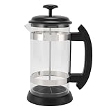 Fockety French-Press-Kaffeemaschine, 1000ml Glas-Edelstahl-Kaffeepresse, Multifunktionale Kaltgebrühte Kaffeekanne, Teepresse für Küche Reisen Camping, Einfach zu Zerlegen und zu Reinigen