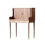 Schminktisch aus Massivholz mit Schminkspiegel und Rollladenschrank für Schlafzimmer