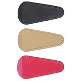 COLLBATH 3 Stück Haarschneidescheren mit Lederetui Haarscheren Abdeckung aus Echtem Leder Schwarz Rosa Beige Scherenschutz für Friseurwerkzeug und Nagelknipser
