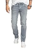 Rock Creek Herren Jeans Regular Fit Stretch Jeans Männerhose Herrenjeans Denim Hosen Herrenhose Straight Cut Stonewashed RC-2412 Hellgrau W36 L32