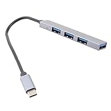 NUOBESTY Type Adapter mit USB Ports Multifunktionaler USB Hub für Laptop und Smartphone Hohe Übertragungsgeschwindigkeit Kompatibel mit Windows und Externen Geräten