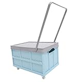 LIFKICH Faltbare Aufbewahrungsbox Gallonen mit Deckel und Rädern Große Stapelbare Plastikkiste zur Kleider und Spielzeuglagerung Platzsparend und Einfach zu Reinigen für Haushalt und Auto