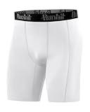 Runhit 1 oder 2 Pack Herren Kompressionsshorts - Schnelltrocknende Kompressionshose Fußball Unterziehhose Laufshorts Radlerhose Männer Atmungsaktive Tights Kurz Weiß XL