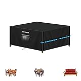 SIMPHAUS Abdeckung Gartenmöbel Abdeckung Wasserdicht Abdeckhaube Gartenmöbel 420D Oxford mit Belüftungsöffnungen,Schutzhülle für Gartentische,Balkonmöbel,Lounge Möbel Outdoor Abdeckung 130x100x74cm