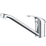 Jacurley Wasserhahn Küche, Küchenarmatur 360° Schwenkbar, Einhebel Mischbatterie Küche, Spültischarmatur Küche mit Keramikkartusche, Chrom
