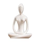 joyMerit Figur Skulptur Weiss Yoga Dekofigur Wohnungs-Deko Kunstwerk aus Keramik - 03