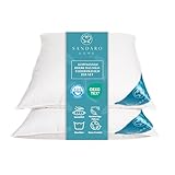 Sandaro Home Kopfkissen 80x80 Daunen-Federnkissen 2er Set, 80 x 80 cm 3 Kammern (1600gramm),100% Naturprodukt in reinem Baumwollbezug, Ultra Komfort, Öko-Tex Zertifiziert