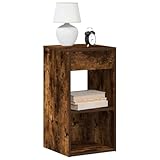 SDWEHO7 Nachttisch 2er Set, Büroschrank mit Schublade und 2 offene Fach, Beistelltisch, Sofatisch für Schlafzimmer Wohnzimmer, Räuchereiche 35x34x66,5 cm Holzwerkstoff
