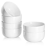 DOWAN Dessertschalen 6er Set, 300ml Weiß Müslischalen Keramik, Φ10.5cm Kleine Eisschale, Suppenschalen, Müslischalen Set für Snack, Eiscreme, Reis, Servierschalen, Mikrowellengeeignet | Geschenk