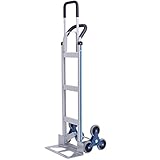 BotaBay Sackkarre 2 in 1 Aluminium Hand Truck Heavy Duty Treppen Kletterer Dolly 200kg Kapazität Hand Truck Cart mit 45x18cm und 6 Rädern Treppensteiger Transportkarre klappbar