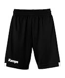 Kempa Damen Player Long Women Kurze Hose Shorts Für Sport Fitness Gym Basketball Handball Jogginghose Mit Elastischem Bund, Schwarz/Weiß, M EU