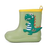 MASOCIO Gummistiefel Kinder Junge Mädchen Regenstiefel Baby Kleinkind EVA Leichte Stiefel Kurze Halbhoch Stiefeletten Rain Boots Kids Barfuß Barfußschuhe Gummistiefeletten Größe 20 21 Grün