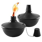 Tischfackeln | Tischfackeln | Tischfeuer | Tischfackel aus Metall | Wiederaufladbare Edelstahlfackeln | 2 Stück Metall Ölbrenner geeignet zum Abendessen