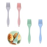 4 Stück Backpinsel,Silikonpinsel Küche,Küchenpinsel,Silikon Pinsel,Gleichmäßig Verteilte Ölbürste,4 Farboptionen,Hitzebeständiges Grill Küche Pinsel,zum Grillen in der Küche und zum Backen von Kuchen