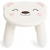 MIJOMA Kinderhocker mit Tiermotiv – Rutschfester Sitzhocker aus Polypropylen, 23x22x23 cm – Leicht, stabil & ideal fürs Kinderzimmer (Bär)