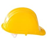 Viwanda Gelber Schutzhelm mit Pin-Verschluss - robuster Helm | Bauarbeiterhelm | Industrie Arbeitsschutzhelm Arbeitshelm größenverstellbar | Faschings Helm Bauarbeiter Karneval