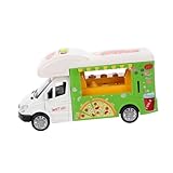 FUNNETOYU Auto Pizza Truck Realistisches Legierungsmodell Mobiles Kochspielzeug für Fantasievolles Rollenspiel Fördert Kreativität und Motorische Fähigkeiten Geeignet für Kleinkinder