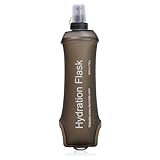500ml Soft Flask Faltbare Laufen Wasserflasche TPU Handheld Faltbare Trinkflasche für Rucksack Wandern Radfahren Klettern (Grau)