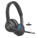 JLab Go Work 2nd Gen Headset mit Mikrofon Bluetooth & USB C Dongle, 55+ Std. Akku, On Ear Wireless Headset mit Mikrofon und Multipoint, kabellos oder mit Kabel, für PC, Handy, Büro
