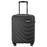BARRENS Handgepäck Koffer 55x40x20 cm | Kabinengepäck | Chiffrierschloss Reisekoffer | Handgepäck mit 4 Rollen | Flexibler Griff | Hartschalenkoffer | Airline-kompatibel (Schwarz 34L)