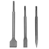 Hammermeißel-Bit-Set, 3-teilig, robust, Bohrhammer-Meißel-Bits für Betonabbruch, Mauerwerksarbeiten, geschmiedeter Hartstahl, 40 mm, langlebige Meißel, geeignet für die meisten