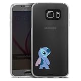 Slim Case extra dünn kompatibel mit Samsung Galaxy S6 Silikon Handyhülle transparent Hülle Lilo & Stitch Fanartikel Disney