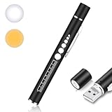 Flintronic Pupillenleuchte Medizin, Diagnostikleuchte Krankenschwester Rettungsdienst Zubehör, mit Pupillenmessgerät & Lineal, Aufladbar USB LED Stiftlampe für Krankenschwester Studentische Ärzte