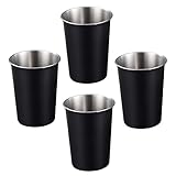 XINYIN 4 Stück Trinkbecher Edelstahl Kinder Becher Stabile Metall Trinkgläser für Camping und Alltag