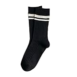 LinRim Socken Herren Farbig und Winter Vintage Gestreifte Gestickte Strümpfe Socken Füßlinge Damen (N, One Size)
