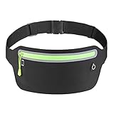 BAIWOAK Schmaler Laufgürtel, Bauchtasche, Ultraleicht, für Laufgürtel, Gürteltasche für Damen und Herren, Lauftelefone, Schwarz, Modern