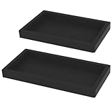 2 Stück Silikon Bad & Küche Tabletts High Edged Vanity Organizer Rutschfest für Schlüssel, Ringe, Make-up, Schwarz