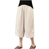 KQIVAM Hose Damen elegant Weite Sommer Leinenhose Damen bequem Große Größen mit Taschen Sommerhose Damen Leicht Luftige Stoffhose Freizeithose Pumphose Yogahose Jogginghose Sporthose