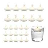 Bolosa 25 Stück Schwimmkerzen, Weiß Schwimmende Wasserdichter, Schwimmkerze 38x20 mm, Schwimmkerzen Weiss, Schwimmkerzen Groß, Teelichter Kerzen, Floating Candles, 30-60 Minuten Stunden Brenndauer