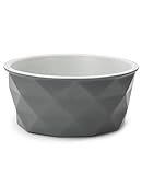 lionto Futternapf aus Keramik mit rutschfestem Silkonboden, 1100 ml, Hundenapf aus robustem & geruchsneutralem Material, leicht zu reinigen, ergonomisches Design, Wassernapf für Hunde&Katzen, grau