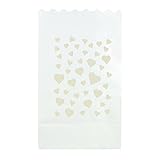 Goodymax 10 Lichttüten Herzen (11,5 x 7 x 19 cm) Luminaria Candle Bag Lichtertüte Dekolicht Papier Laterne