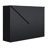Briefkasten, Design Wandbriefkasten Letter Schwarz - Bravios