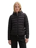 TOM TAILOR Denim Damen 1042098 Lightweight Steppmantel mit Kapuze, 14482-Deep Black, S