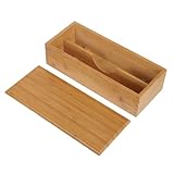 UTHCLO Japanischer Chopstick Organizer mit Deckel Geteilte Aufbewahrungsbox für Essstäbchen Löffel und Gabel Stilvolles Küchen Restaurantbesteck Praktische Utensilienbox für Saubere