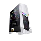 Mid-Tower-Computergehäuse, unterstützt ATX, M-ATX, ITX, 6 vorinstallierte Lüfter, Seitenwand aus gehärtetem Glas, unterstützt Wasserkühlung (Color : Style 2)