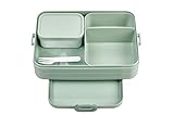 Mepal Brotdose Large - Brotdose mit Bento Box - Für 4 Sandwiches oder 8 Brotscheiben - Lunchbox für kleine Snacks & Reste - Brotdose Erwachsene - Essenbox mit Fächern - Nordic sage