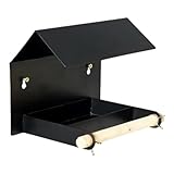 FewNvWa Vogelfutterspender für Den Außenbereich, Hängendes Design, Geeignet für Balkon Und Garten, Schwarz