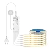 Diheohg Unterschrankbeleuchtung mit Berührungssensor, Dimmbarer COB-LED-Streifen, Geeignet für Schlafzimmer, Kleiderschrank, Innenküchenumriss, Langlebig, Einfach zu Installieren, EU-Stecker