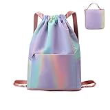 RisePlus Turnbeutel Damen Herren Kinder, Wasserdichter Sportbeutel mit Kordelzug, Faltbar & Große Kapazität, Kordelzugbeutel für Fitness, Schwimmen, Reisen, Sportrucksack in Verschiedenen Farben