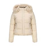 Winterjacke Damen Warm Kurz - Steppjacke Damen Mit Kapuze Übergangsjacke Warm Warm Jacke Kurzmantel Kurz Baumwolle Kapuzenjacke Mit Fellkapuze Steppjacke Wintermantel Kapuzenjacke Softshelljacke