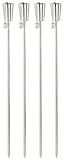 Carlo Milano Ölfackeln: Edelstahl-Gartenfackel Amor, rostfrei, 280 ml,110 cm, 4er-Set (Ölfackeln Edelstahl, Ölfackel Garten, Beleuchtung)