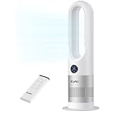 IcyAir Rotorloser Ventilator, Turmventilator sehr Leise, 35 dB, 90° Oszillation, 8 Geschwindigkeiten, 9H Zeitschaltuhr, Kindersicher, LED-Anzeige, Ventilator Schlafzimmer Leise mit Fernbedienung