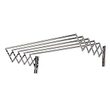 Wandmontierter Handtuchhalter, Wandmontage, ausziehbarer Wäscheständer für Waschküche, Badezimmer, Turm, 5 Bars, platzsparender Edelstahl-Kleiderbügel erfordert Bohrtrockner (50 cm)