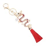 Ipetboom Drachen-Schlüsselanhänger Schlüsselringe wichtige Tags Zubehör für Schlüsselanhänger Party Stichworte deko schlüsselkette Hängenden Schlüsselbundanhänger Neujahr Anhänger Polyester